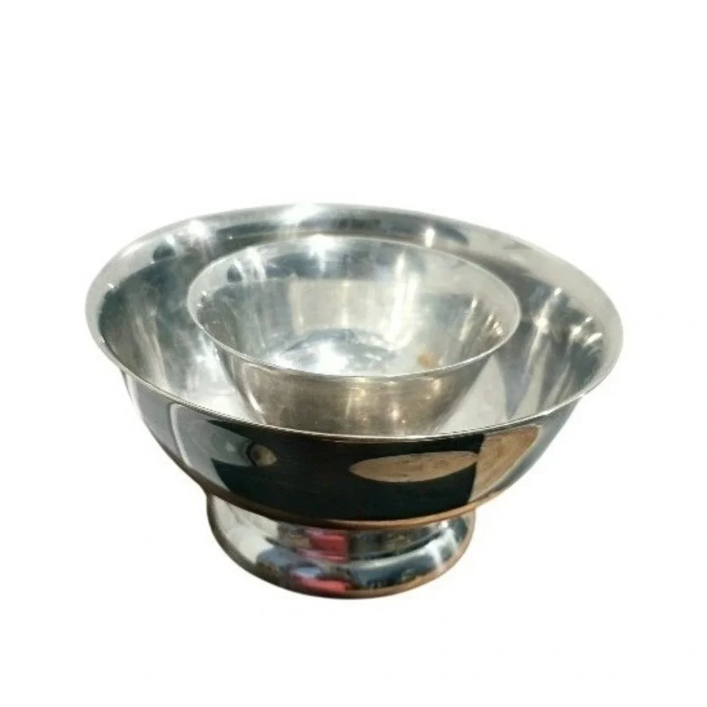 Silver Plated Pedestal Bowls, Revere Style, Holiday Fruit and Nut Bowl, Set of 2